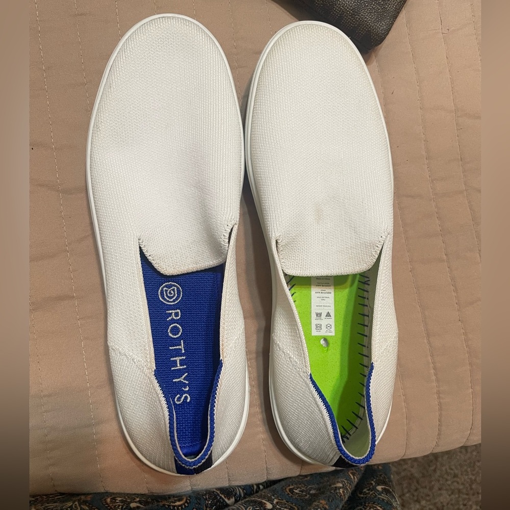 Rothy’s white slipons size 10